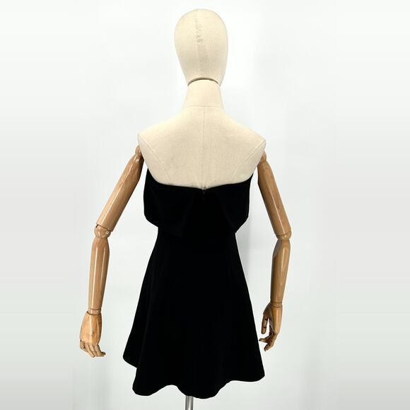 Vintage 90s Rubber Ducky Black Strapless Skater Mini Dress - Picture 4 of 7